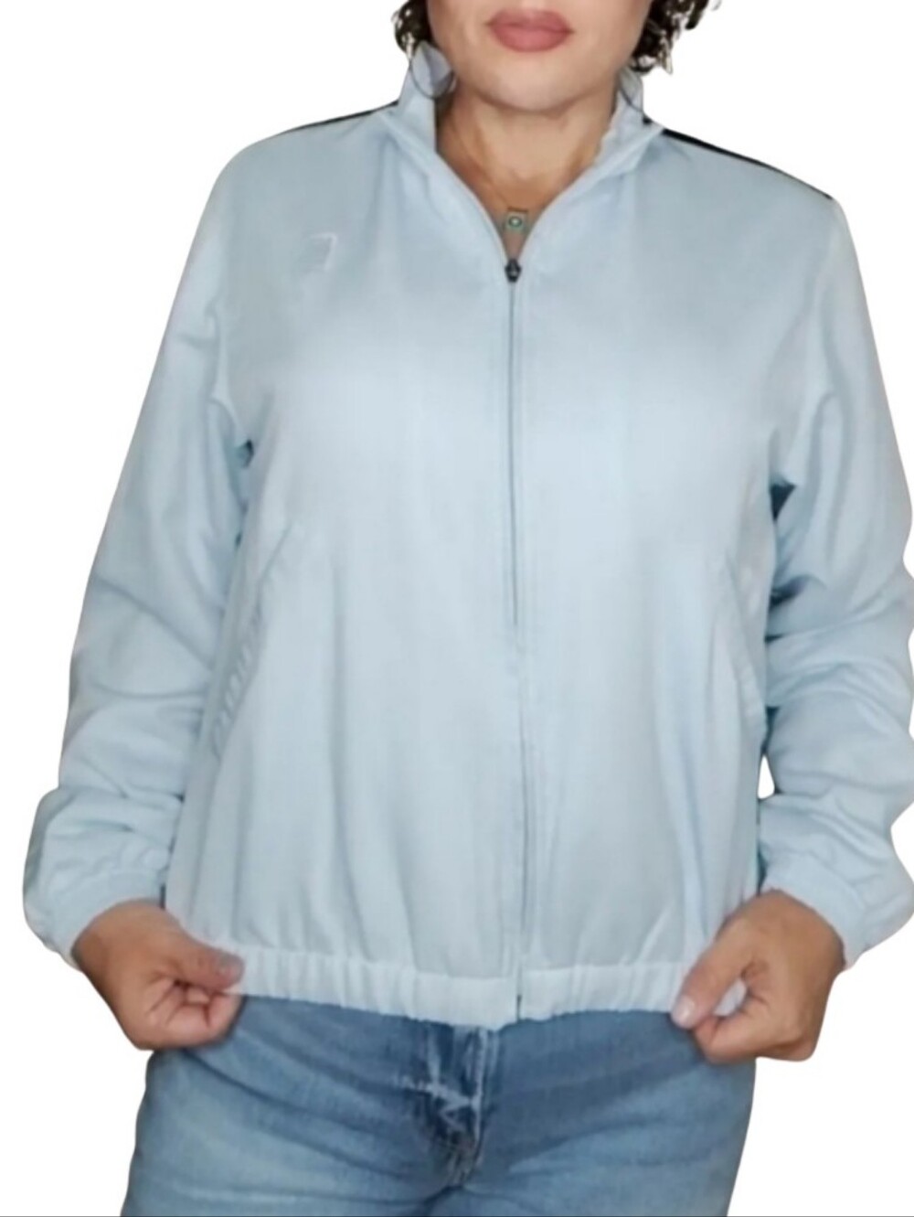 Vintage Nike Court Tennis Track Jacket Light Baby Blue Colorblock Medium